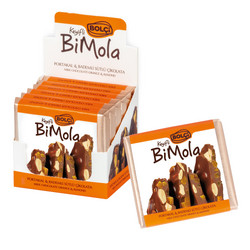 Продуктови Категории Шоколади Bolci BiMola Млечен шоколад с портокал и бадем 70 гр